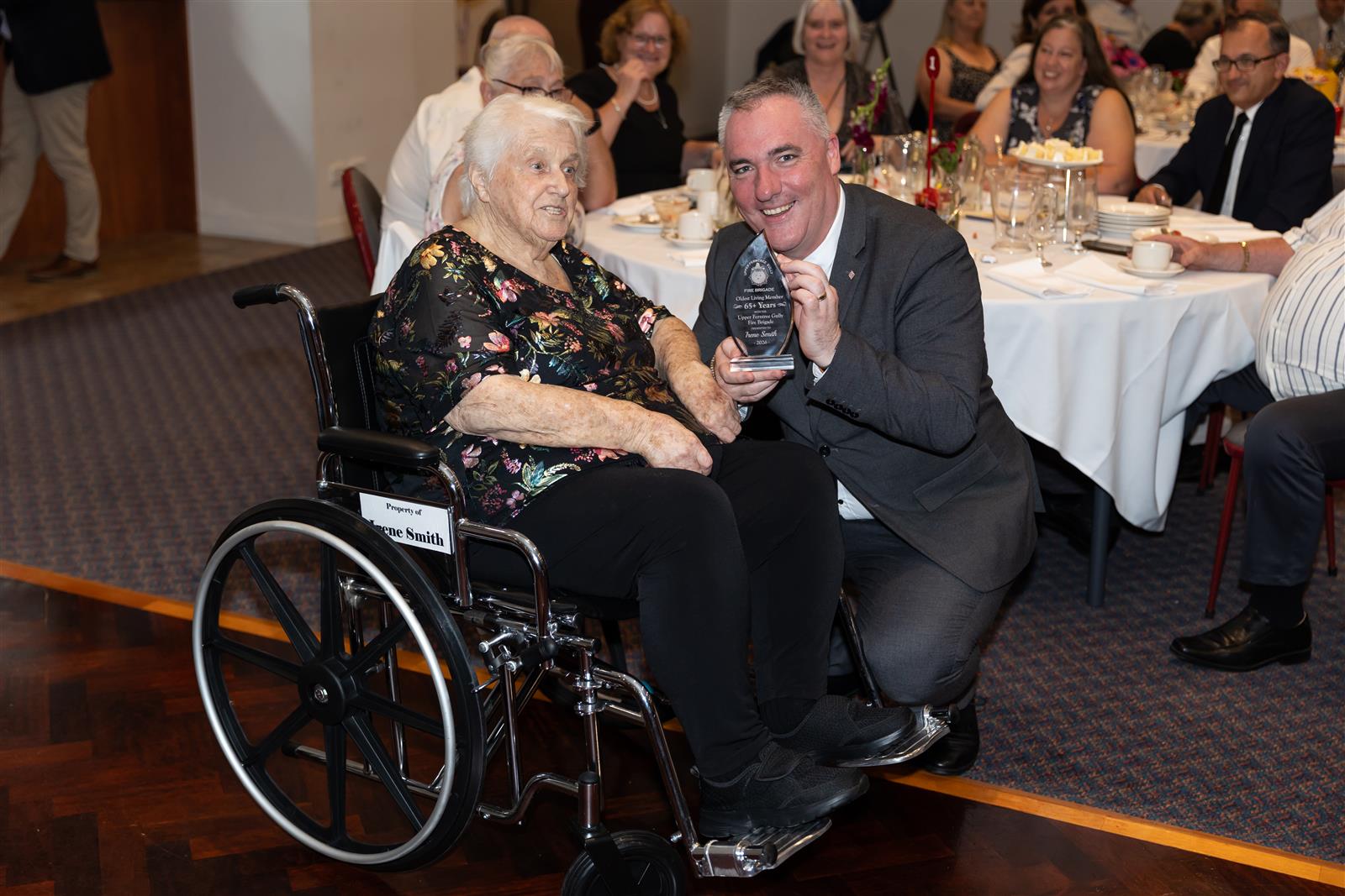 Brigade Life Member Irene Smith presented with oldest member of the brigade